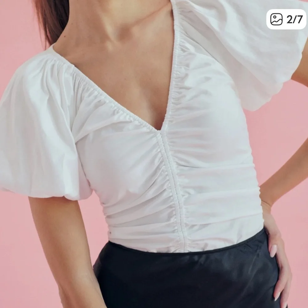 Reformation Sonny Top - white size 6 A - Picture 1 of 7